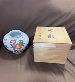 九谷焼 梅花模様 花瓶 木箱付き 梅の花陶器花瓶 木箱付き - メルカリ