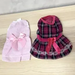 Pipi Dogs リボン付き犬服 2点セット　小型犬　フリル　リボン　お嬢様