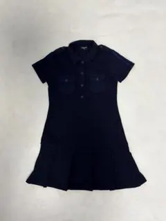 COMME CA ISM 半袖 ポロシャツ ワンピース ネイビー130A