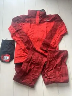 THE NORTH FACE レインスーツ レッド 上下セット