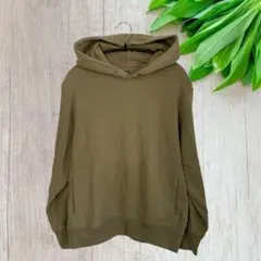 ユニクロ　メンズ　プルオーバーパーカー　スウェット　長袖　ブラウンベージュ