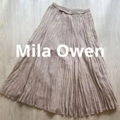 Mila Owen ベージュ プリーツロングスカート