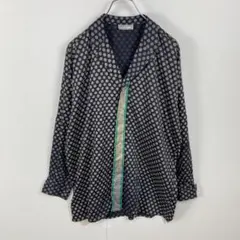90s Gianni Versace イタリア製 長袖シャツ 総柄 比翼 綿 Lのサムネイル