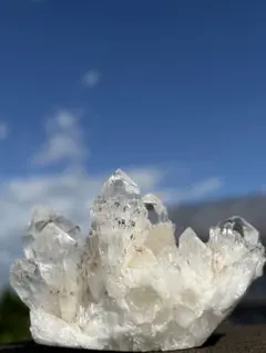 天然石 高品質 菊花水晶 クラスター 水晶 原石 台座付き⭐️2673