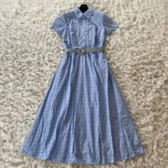美品✨ローレンラルフローレン　シャツワンピース　カットワーク　マキシ　花柄のサムネイル