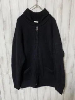 comoli カウチンニット size3 手編み ウール シルク ネイビーのサムネイル