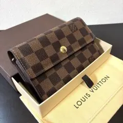상태좋음 ルイヴィトン ポルトフォイユ アレクサンドラ ダミエ 三つ折り財布