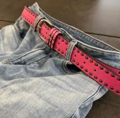スタッズベルト ピンク　Y2K スケーター SK8 ベルト　平成