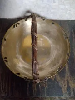 宮内省御買上之榮　金属製桜花切り抜き模様　籠　バスケット　花器