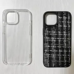 iPhone14ケース スマホケース クリア 透明 ツイード セット まとめ売り