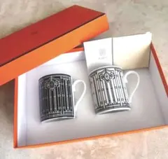 【新品未使用/開封のみ】HERMES/ エルメスH-DECO マグカップ2客