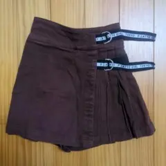 ピンクラテ プリーツスカート 茶色　ブラウンXXS　130