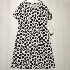 【新品】ギャラリービスコンティ 花柄ワンピース 半袖 リボン タグ付 M相当