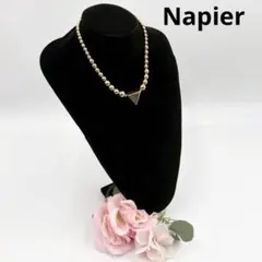 【美品】Napier ナピア ゴールドネックレス 三角モチーフ 40cm