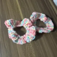 シュシュ　手作り　毛糸