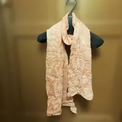 【新品】AMACA アマカ　刺繍ストール オレンジ 大判　ウール