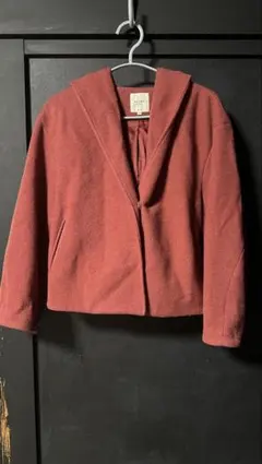 BEAMS HEART フード付きクロップド丈ショートコート 赤 M