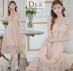 ROBE de FLEURS ローブドフルール 肩リボンロングＡラインドレス