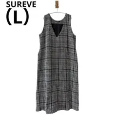 0917 SUREVEアベイルＶネックワンピースLサイズツイード大人可愛いデート