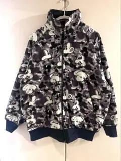 ミッキーマウス　リバーシブル　フリースジャケット　Lサイズ相当