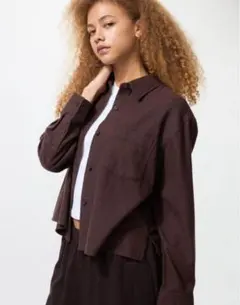 つ*よ様 UNIQLO フランネルボクシーシャツ