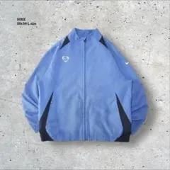 00s古着ナイキNIKE T90 ナイロンジャケット Y2K ブルーサッカー