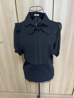 Sov. 袖シフォンフリルボウタイブラウスのサムネイル