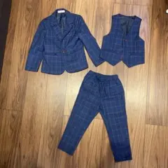 フォーマル スーツ チェック柄（120）3点セット