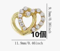 デコパーツ ネイルパーツ 10個 ハート ゴールド