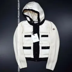 【カシミヤ混】MONCLER フード付 セーター ニット ダウン L ギフト包装