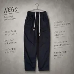 R3791〔WEGO〕イージーパンツ ウエストゴム ドローコード 着回し◎黒 S