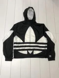 adidas ナイロンジャケット ブラック/ホワイトM - メルカリ