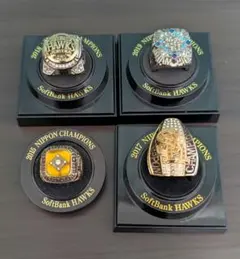超希少！非売品！福岡ソフトバンクホークス　優勝記念チャンピオンリング　３点セット 超希少！非売品！福岡ソフトバンクホークス 優勝記念