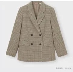 ダブルブレストチェックジャケット 34 BROWN Mのサムネイル