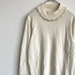 earth music&ecology ニット セーター モックネック パール