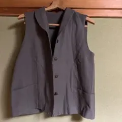 シンプル ベスト カーキ前開き