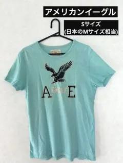 アメリカンイーグル Tシャツ Sサイズ 水色 ブルー ロゴ 男女兼用