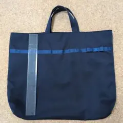 ネイビー リボン付き トートバッグ