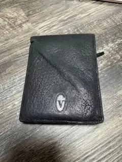 GIANNI VALENTINO 二つ折り財布 ブラック レザーのサムネイル
