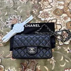 香奈兒 黑色菱格紋 肩背包