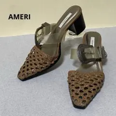AMERI アメリ 編み込みデザイン ベルト　ミュール サンダル Sのサムネイル