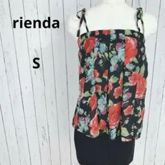 リエンダ☆キャミワンピース　ミニ丈　ドレス　切り替え　バストゴム　S　マルチ