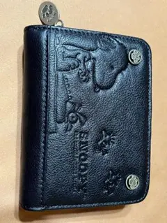 スヌーピー 二つ折り財布 黒