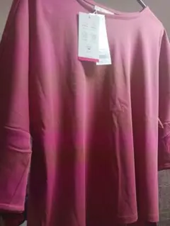 新品　anySIS 赤色 五分袖　シャツ UVカット コットン100%