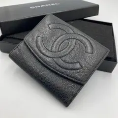 ！美品！　CHANEL シャネル　折り財布　ブラック　キャビアスキンのサムネイル