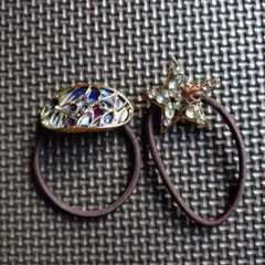 星型ティンカーベル＆宝石型ヘアゴム2個セット