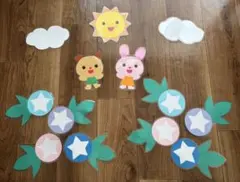 壁面飾り　夏　あさがお
