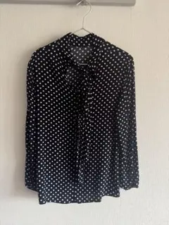 ZARA WOMAN 黒・白ドット長袖シャツ