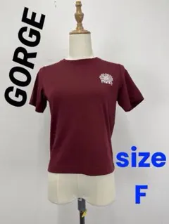 GORGE　ボルドー系　ワンポイント付　半袖Tシャツ【中古】D61のサムネイル
