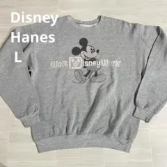 ディズニー ミッキーマウス スウェット Hanes グレー